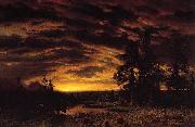 Albert Bierstadt Evening on the Prairie oil painting artist